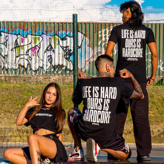 T-Shirt Gabberitalia “LIFE IS HARD OUR IS HARDCORE”